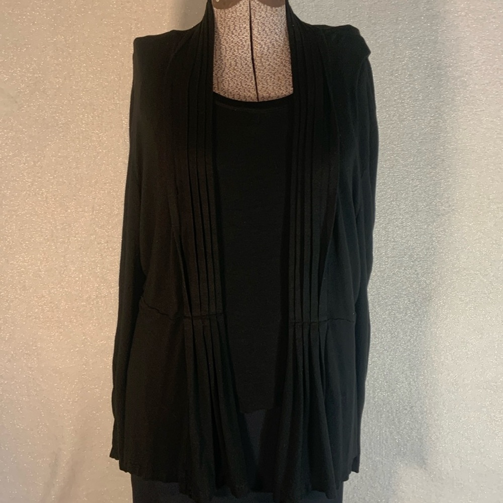 Vintage Lafayette 148 New York black sweater coat/under blouse XXL